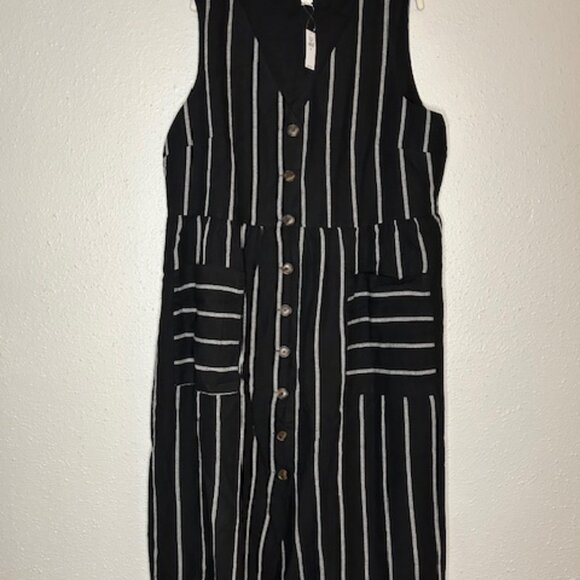 Gap Stripe Linen Button Down Dress Size 20 - Picture 1 of 5